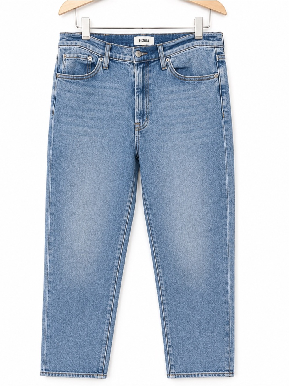 Pistola High Rise Slim Straight Ankle Jeans Medium Wash Stretch 30 - Picture 2 of 10
